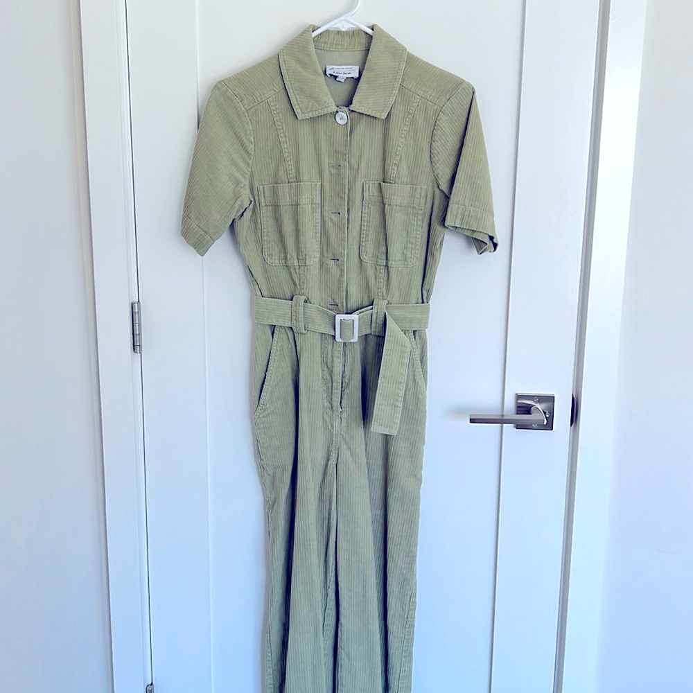 & OTHER STORIES sage green corduroy jumpsuit